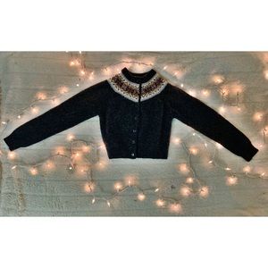 Aztec Collar 100% Shetland Wool Holiday Sweater